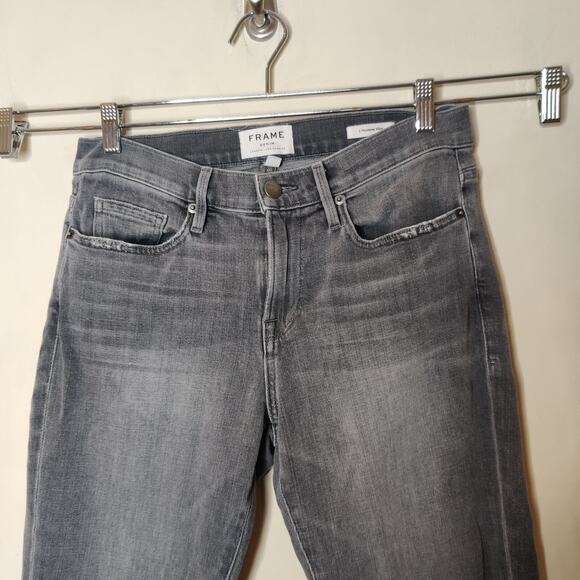 FRAME L'Homme Slim Straight Jeans Gray Stretch Denim - Picture 5 of 10